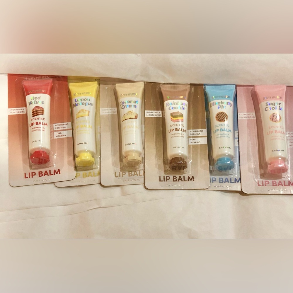 2pack red‎ velvet and rainbow cookie flavor moisturizing long wearing lip balms
